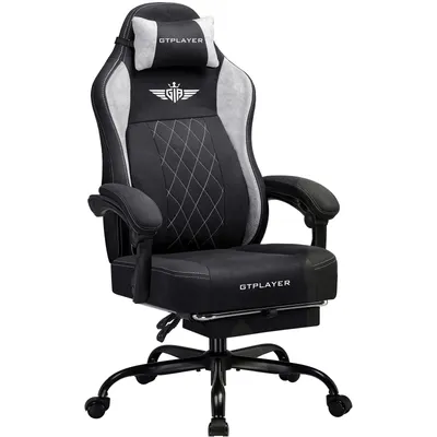 GTPLAYER Fabric Gaming Chair, Ergonomic Computer Chair with Footrest and Lumbar Support Height