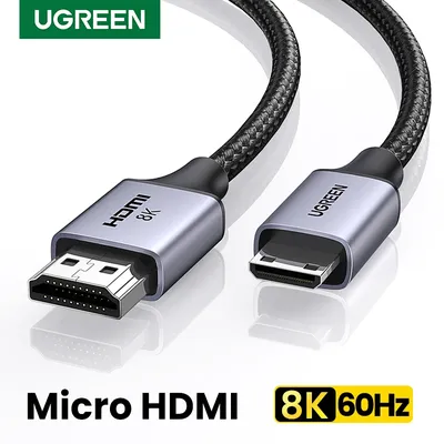 UGREEN Micro HDMI-Compatible to HD 8K/60Hz 4K/160Hz for GoPro Hero Raspberry Pi 4 Sony A6000 Nikon