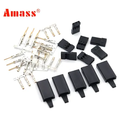 100 Pair Amass Male/ Female Connector Servo Plug for RC Multirotor Quad Air Plane Extension With