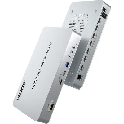 1080p 4K 60hz 6x1 HDMI Multiviewer 2 3 4 5 6 Screen Divider 6x1 Quad Multi-viewer Seamless Switch