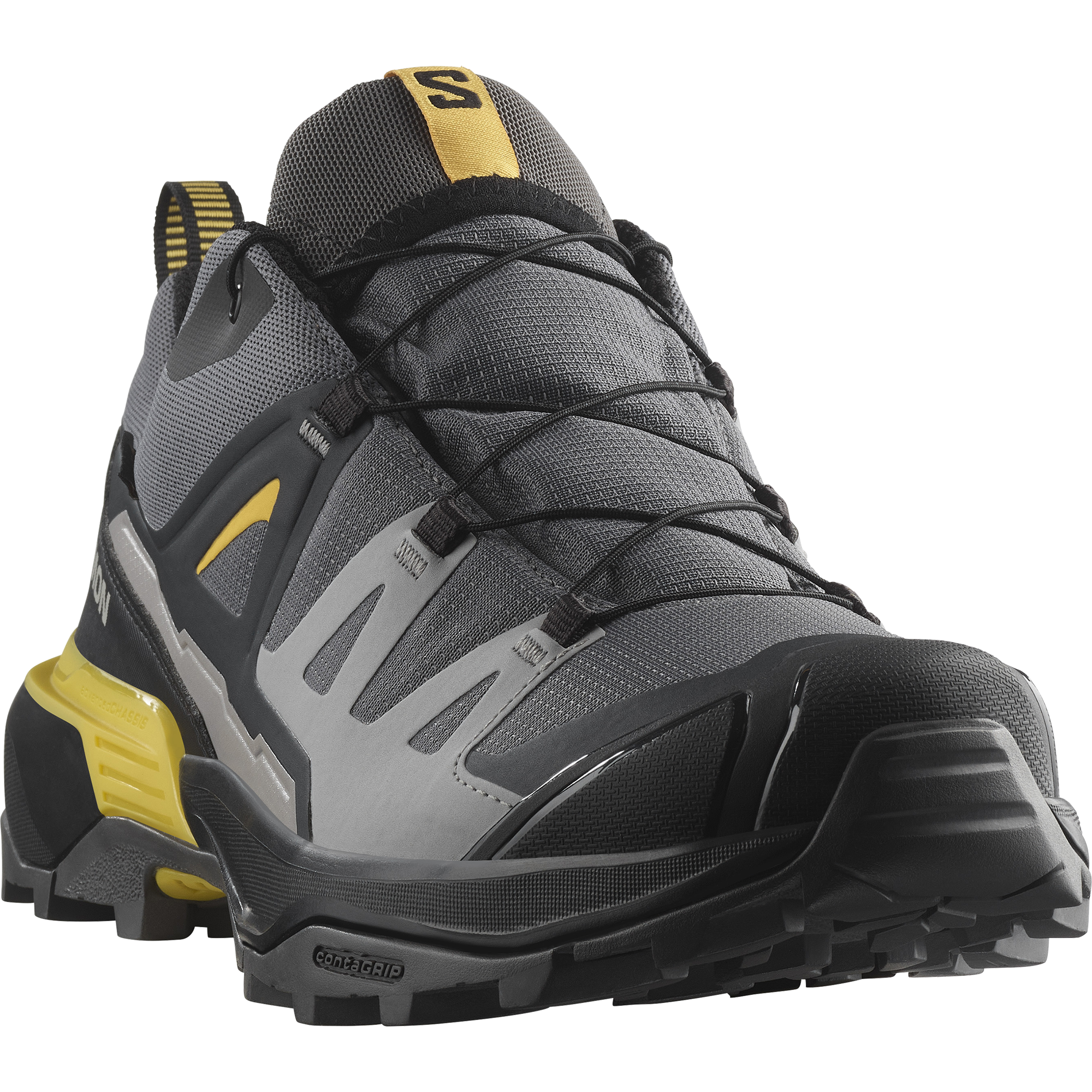 Wanderschuh SALOMON "X ULTRA 360 GORE-TEX", Damen, Gr. 43, schwarz (castlerock, schwarz, spicy mustard), Synthetik, Textil, Schuhe Wanderschuh, wasserdicht