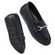 COOL COSER C Women's Wide Loafers Casual Slip on Flat Shoes Women's Comfort Penny Loafers with Arch Support Women Dressy Moccasins, Black Pu, Wide