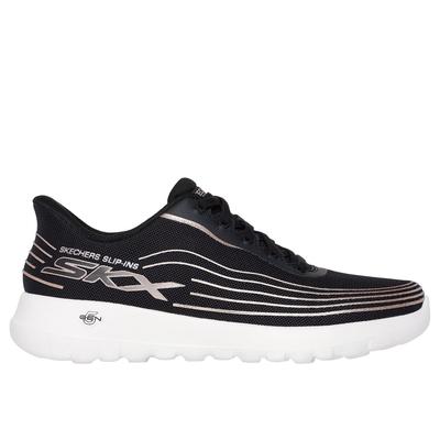 Skechers Women's Slip-ins: GO WALK Joy - Pandora Sneaker | Size 9.5 | Black/Rose Gold | Textile/Synthetic | Vegan | Machine Washable