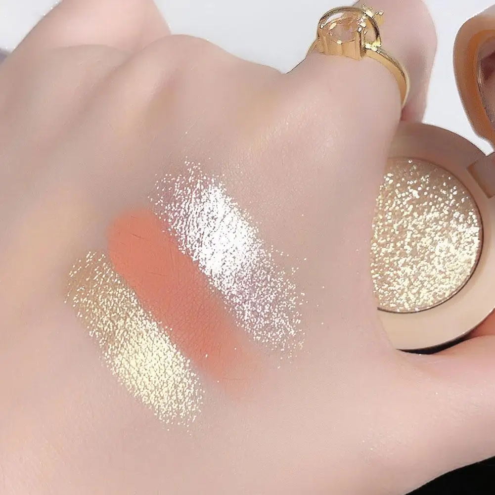 3-in-1-Make-up-Palette Peach Blush Contour Shadow Highlighter mit matten und glitzernden Pigmenten für Augenbrauen, Nase und Gesicht Plus Image