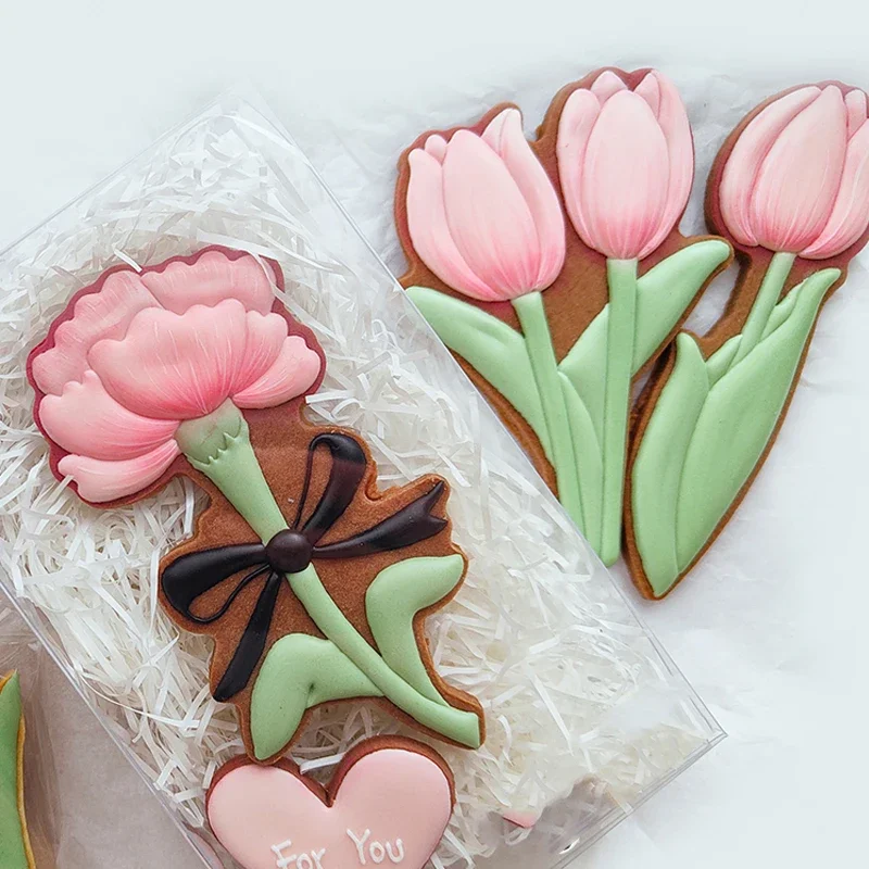 Muttertag Zuckerguss Keks Prägung Form Nelke Blume Keks Thanksgiving Lehrer Tag Tulpe Muster Keks Ausstecher Form Image