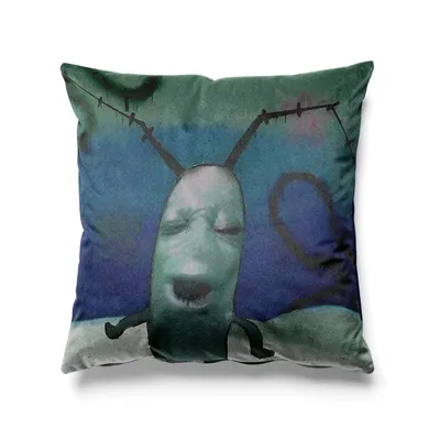 Aertemisi 18'' x 18'' Cursed Plankton Meme Square Dekokissen Kissenbezüge Kissenbezüge 45 cm x 45 cm Image
