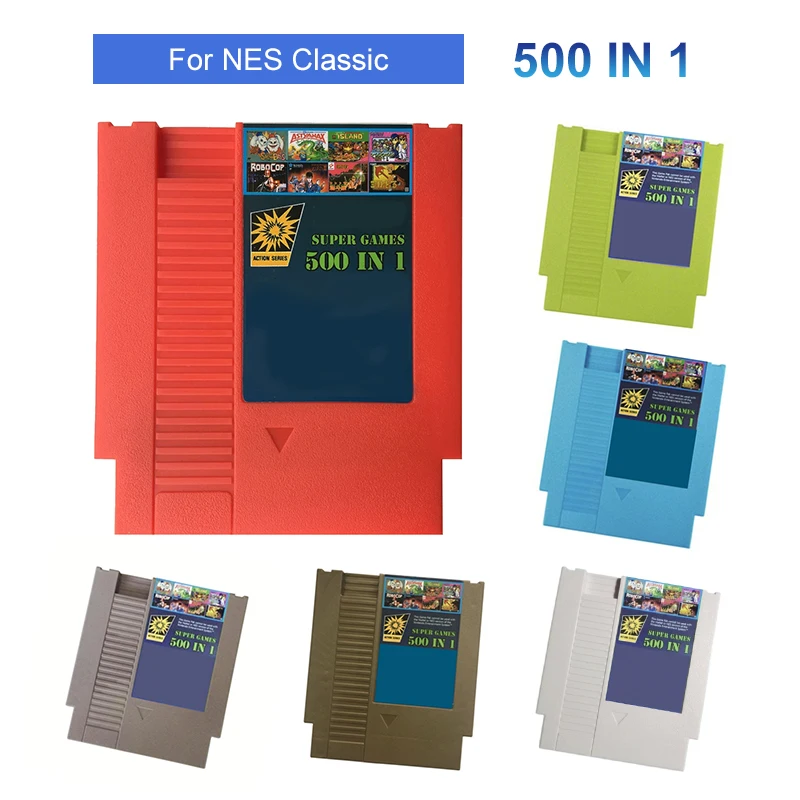 Cartouche de jeu NES 500 en 1, Console rétro pour Console NES, carte de jeu vidéo 72 broches