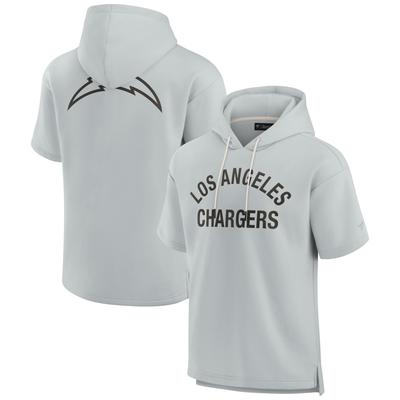 Unisex Fanatics Grauer Los Angeles Chargers Elements Superweicher Fleece-Kapuzenpullover mit kurzen Ärmeln Image