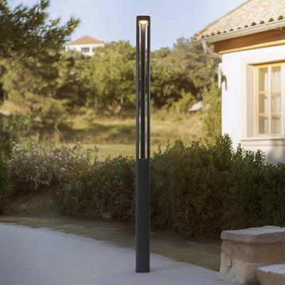 Lucande LED-Außenleuchte Pirron, 230 cm, anthrazit, IP65 Pirron, schwarz, Aluminium, Modern Image