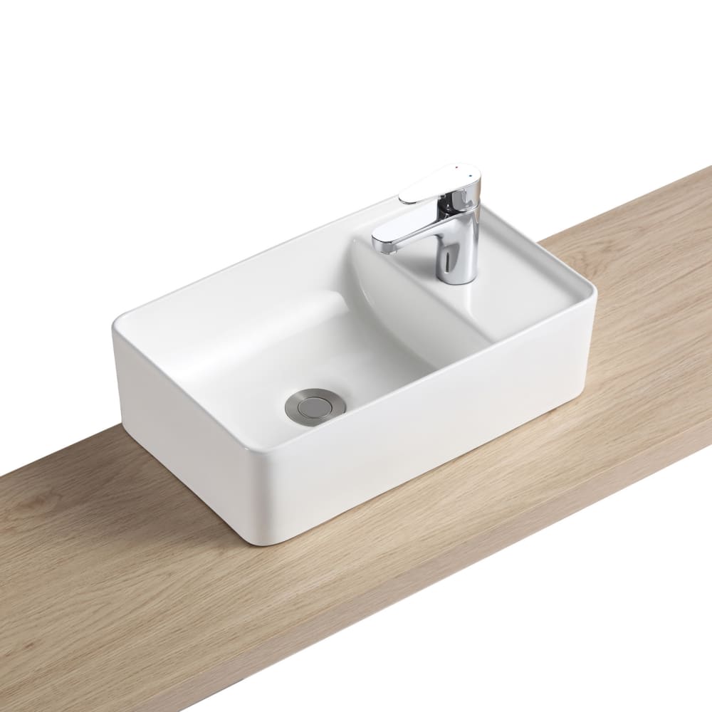 Vasque rectangulaire à poser en céramique 43 x 26,5 cm