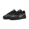 Sneaker PUMA "Carina 3.0 Snake Chic Damen", Gr. 37.5, schwarz (schwarz gold), Obermaterial: Textil, Kuhleder, Synthetik; Futter: Textil; Innensohle: Textil; Laufsohle: Gummi, Schuhe