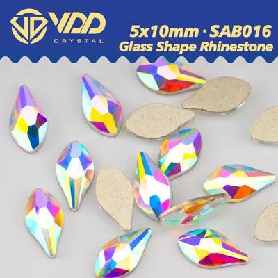 VDD 5x10mm 100/500/1440Pcs Glass Shape Crystal AB Rhinestones Flatback Stone Wholesale For DIY Nail