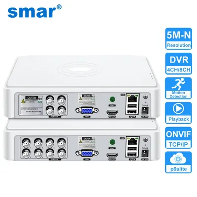 Smar CCTV DVR 4CH/8 Channel TVI CVi CVBS Hybrid 5 in 1 Video Recorder 5M-N Audio P2P for Coaxial IP