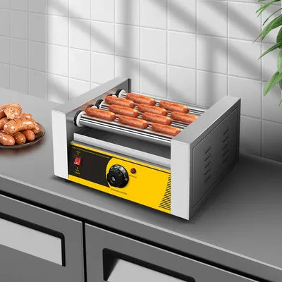 hot dog machine,Mini Household Hot Dog Machine,hot dog roller,5/7/10 roller,commercial kitchen