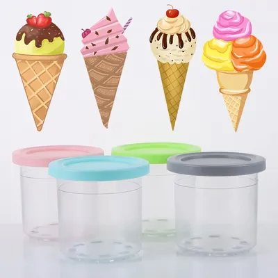 Ice Cream Pints Cup Ice Cream Containers With Lids For Ninja Creami Pints For Nc301 Nc300 Nc299amz