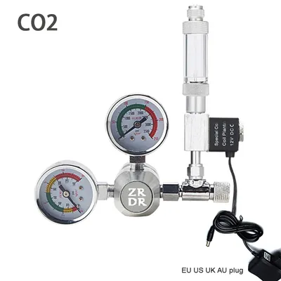 ZRDR DIY Aquarium CO2 Regulator Non-return Bubble Counter Independent Solenoid Valve Kit Fish Tank