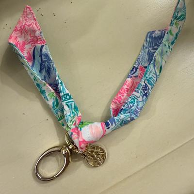Lilly Pulitzer Accessories | Lilly Pulitzer Pink And Blue Key And Card Holder With Vibrant Fabric Design | Color: Blue/Pink | Size: Os