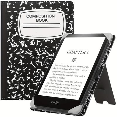 "TEMU Premium Faux Leather Case For 6-6.8" For & Kobo E-readers - Fit With Hand Strap And Foldable Stand, Scratch Protection" Image