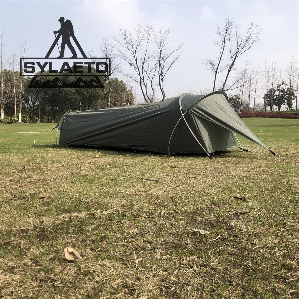 1-Personen-Bivy-Zelt für Camping, Wandern, armeegrüne Farbe Image