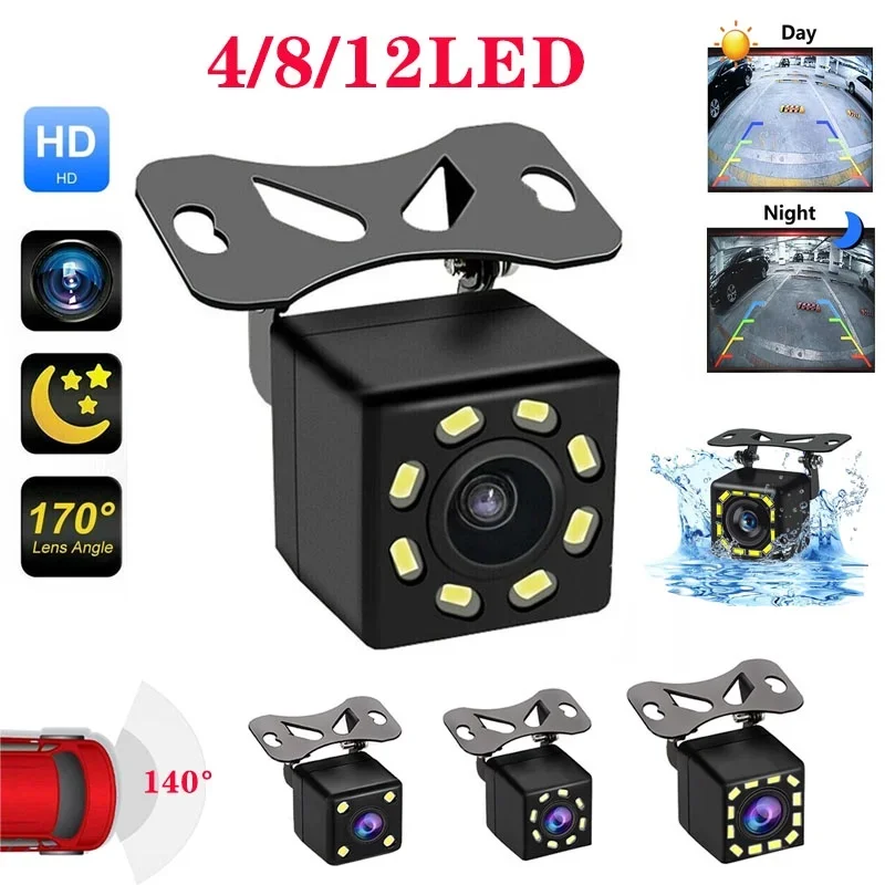 4/8/12led Rückfahr kamera Auto Rückfahr kamera mit Nachtsicht Full HD Bild Weitwinkel Universal Mini Auto Rückfahr kamera Image