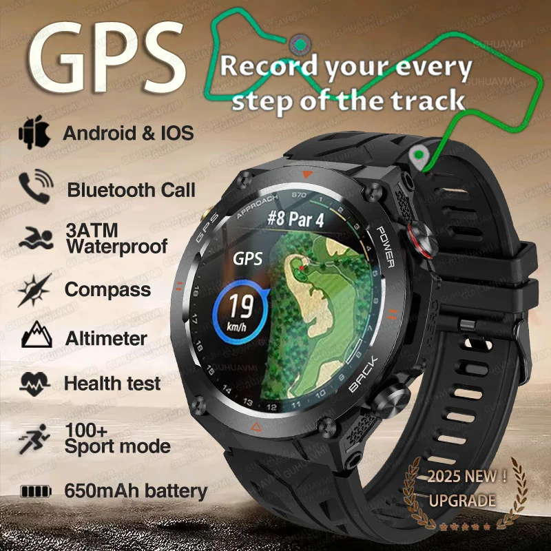 2025 neue Für XIAOMI Outdoor Sport GPS Smart Uhr Männer Wasserdichte Bluetooth anruf herzfrequenz Fitness Smartwatch Frau 650 mAh BTA Image
