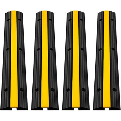 4 Pack 1-Kanal Gummi Kabel Protector Rampen Heavy Duty 18000Lbs Belastbarkeit Kabel Draht Kabel Image