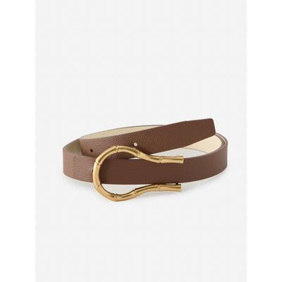 J.McLaughlin Women's Olympia Reversible Leather Belt Brown/Bone, Size XL