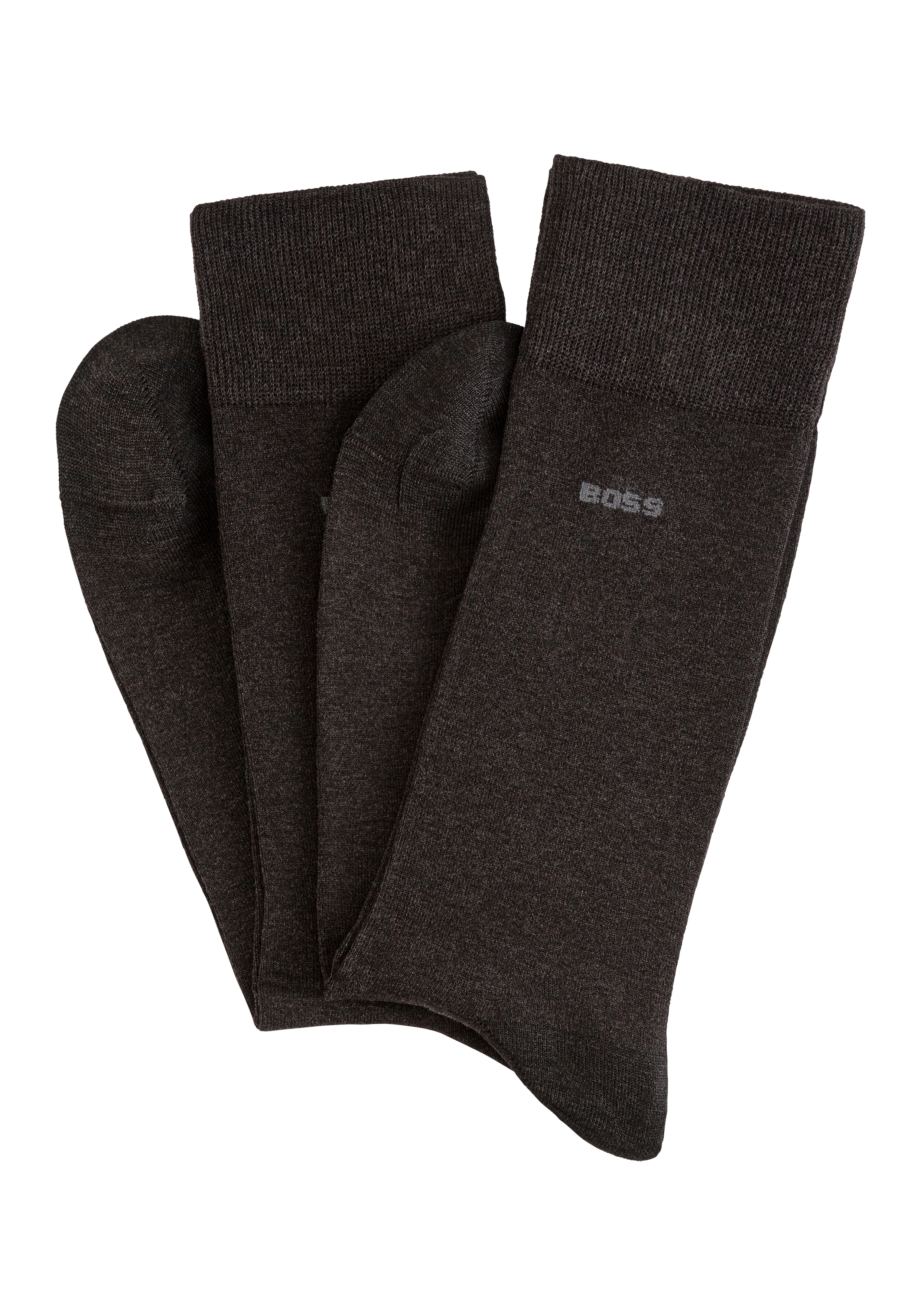 Businesssocken BOSS "2P RS Tom Uni MC", Herren, Gr. 39-42, grau (charcoal 012), Baumwollmischung, Socken Image