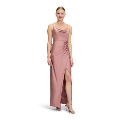 Abendkleid VERA MONT "Vera Mont Abendkleid figurbetont", Damen, Gr. 40, Normalgrößen, rosa (powder rosewood), Satin, Obermaterial: 81% Polyamid, 19% Elasthan. Besatz: 100% Polyamid., feminin, figurbetont lang, Wasserfallausschnitt, ohne Ärmel,... Image
