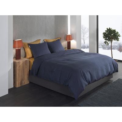 Bettwäsche HECKETT & LANE "Spina", dunkelblau, dunkelblau, B/L: 135cm x 200cm, , Flanell, B/L: 80cm x 80cm, Flanell, Obermaterial: 100% Baumwolle, Bettwäsche, Fischgrät Muster, 100% Baumwolle ab 135x200 cm.