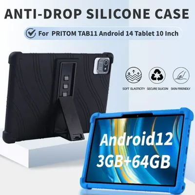 For PRITOM TAB11 Android 14 Tablet, 10 Inch Shockproof Cover Android 13 Tablet Kids Soft Silicon