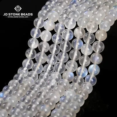 5A Quality Natural Blue Moonstone Beads Fine Gems Shiny Bead Loose Spacer For Jewelry Making Diy