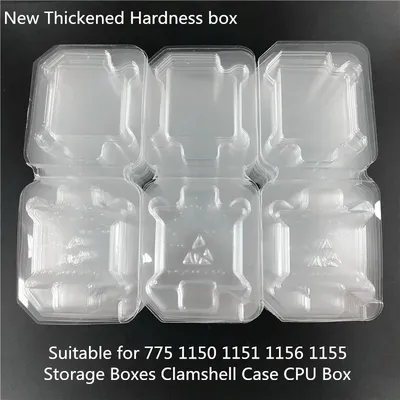 100pcs storage Boxes Clamshell Case Universal AMD/940/AM4 Box Plastic Protection box CPU 775 1155