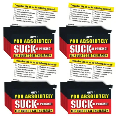 50pcs Fake Parking Tickets 2X3.5 Inch Bad Parking Notes Funny Labels Business Cards Multi Reasons