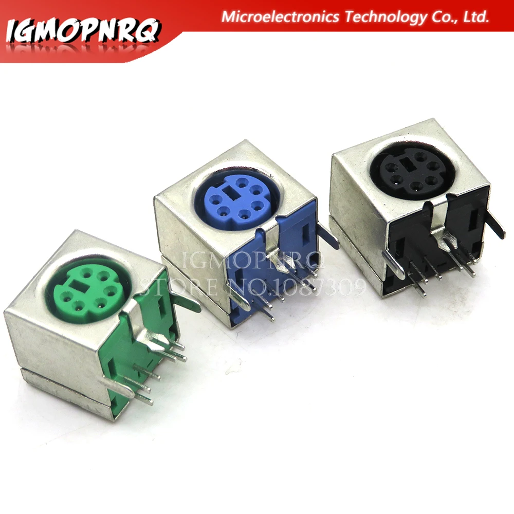 5 teile/los Tastatur buchse ps2 6p Maus buchse 6-poliger Stecker rund lila grün schwarz Image