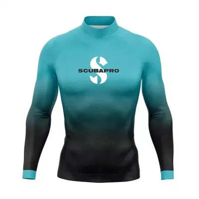 2025 MenLong Sleeve Rash Guards Surf T-shirts UV Protection Swimsuit Surfing Diving Swimwear Swim Surf Beach Clothes Rashguard