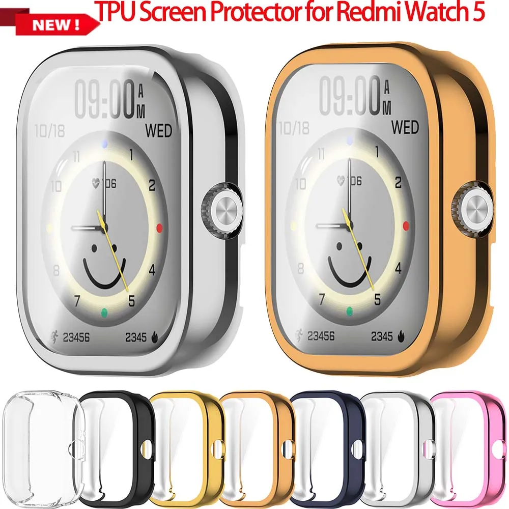 TPU-Gehäuse, Uhrenschutzhülle, Anti-Fall, vollständige Abdeckung, Schutzhülle, staubdicht, Uhrenstoßstange, Displayschutzfolie für Redmi Watch 5 Image
