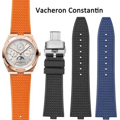 Rubber Strap Is Suitable 24x7mm For VC Vacheron Constantin 450 Cross Sea 4500V 5500v 7900v Series