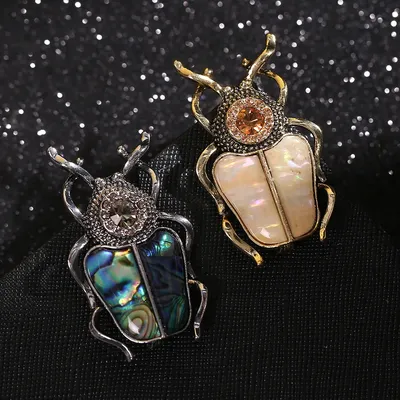 SHMIK Creative Fashion Shell Design Beetle Badges Buckle For Women Men Classic Insect Series Suit