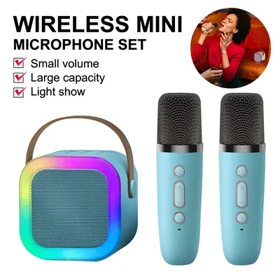 K12 Bluetooth Speaker Wireless Karaoke Dual Microphone Portable Outdoor Microphone Bluetooth Audio