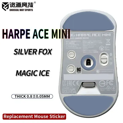 UnusualWaySports Mouse Skates Feet Rog Harpe Ace Mini Cambered Surface PTFE Anti Collapse Multilayer Magic Ice Silver Fox