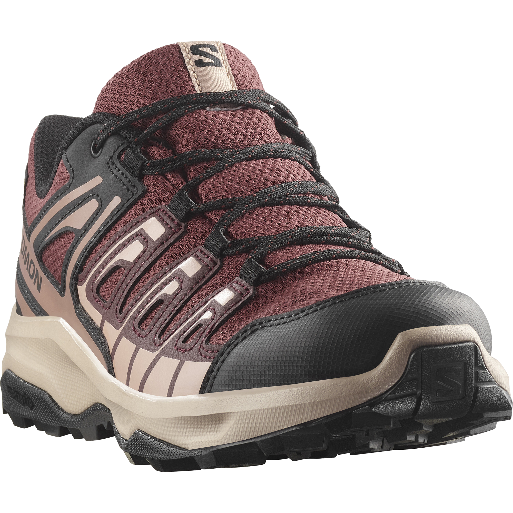 Wanderschuh SALOMON "EXTEGRA GTX W", Damen, Gr. 41, rosa (henna, rum raisin, mahogany rose), Synthetik, Textil, Schuhe Wanderschuh, wasserdicht, Topseller