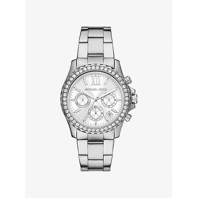 Michael Kors Oversized Everest Pavé Silver-Tone Watch Silver One Size