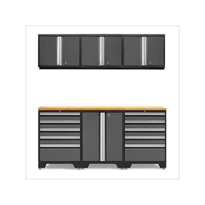NewAge Garage Cabinets PRO Grey 7-Piece Workbench System with Bamboo Top