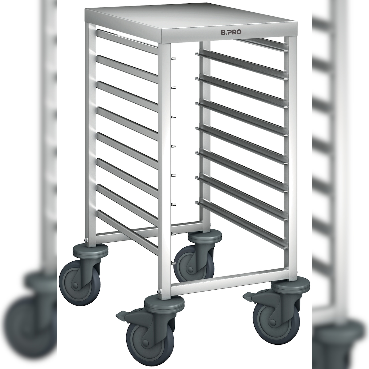 B.PRO RWRA 850, Regalwagen aus rostfreiem Edelstahl mit Kunststoffrollen, fahrbar Image