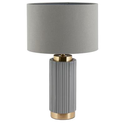 Textured Ceramic and Gold Metal Table Lamp