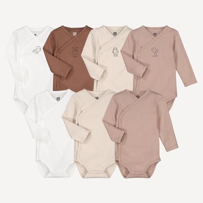 Pack of 7 Bodysuits with Long Sleeves For Newborns