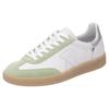 Sneaker RIEKER SPORT "San Diego", Damen, Gr. 41, grün (weiß, mint), Leder, Veloursleder, sportlich, Schuhe, Retro-Sneaker, Freizeitschuh, Halbschuh mit herausnehmbarem Fußbett