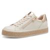 Plateausneaker MARCO TOZZI, Damen, Gr. 41, beige (creme kombiniert), Lederimitat, metallic, sportlich, Schuhe, Freizeitschuh, Halbschuh, Schnürschuh mit Außenreißverschluss