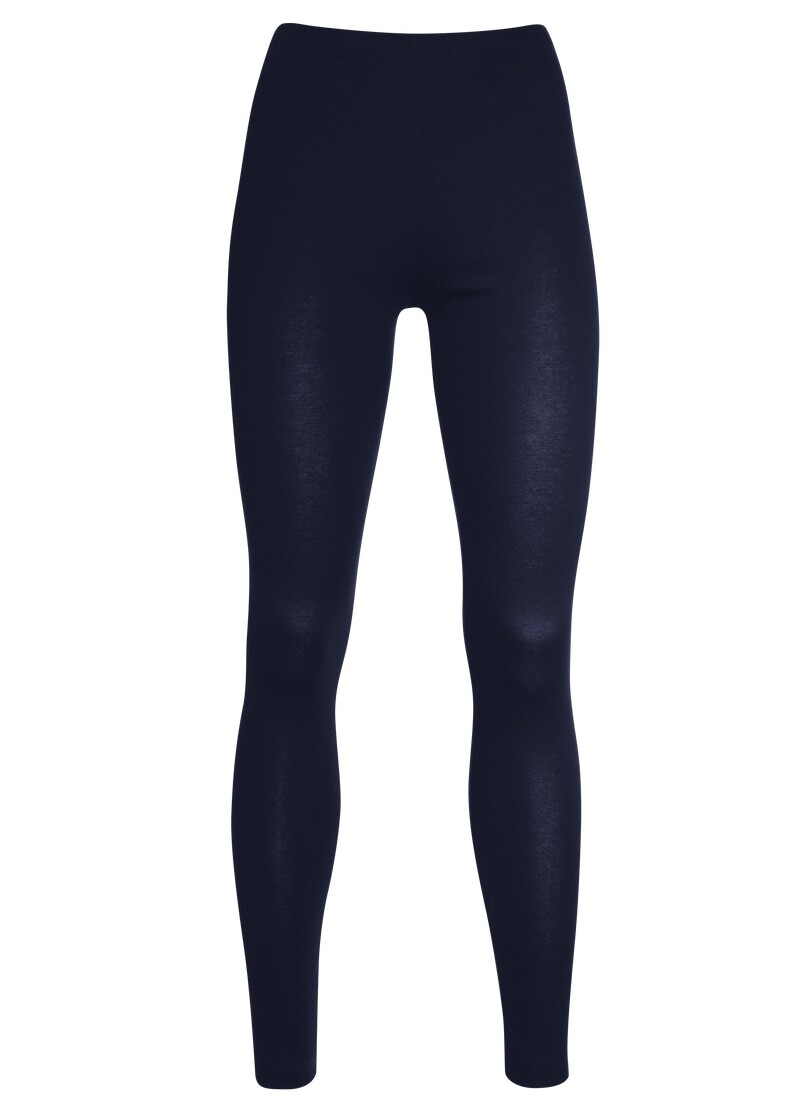 Leggings TRIGEMA "TRIGEMA Leggings aus Baumwolle/Elastan", Kinder, Gr. 116, Normalgrößen, blau (navy), 95% Baumwolle, 5% Elastan, Basic, Hosen Image